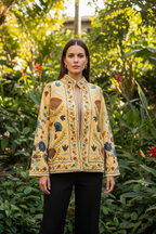 Chaqueta bordada - frontal jardín verde