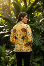 Chaqueta bordada - trasera jardín verde
