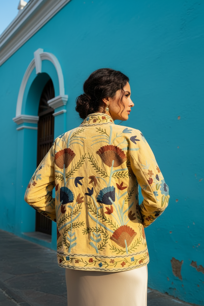 Chaqueta bordada - vista trasera misma modelo