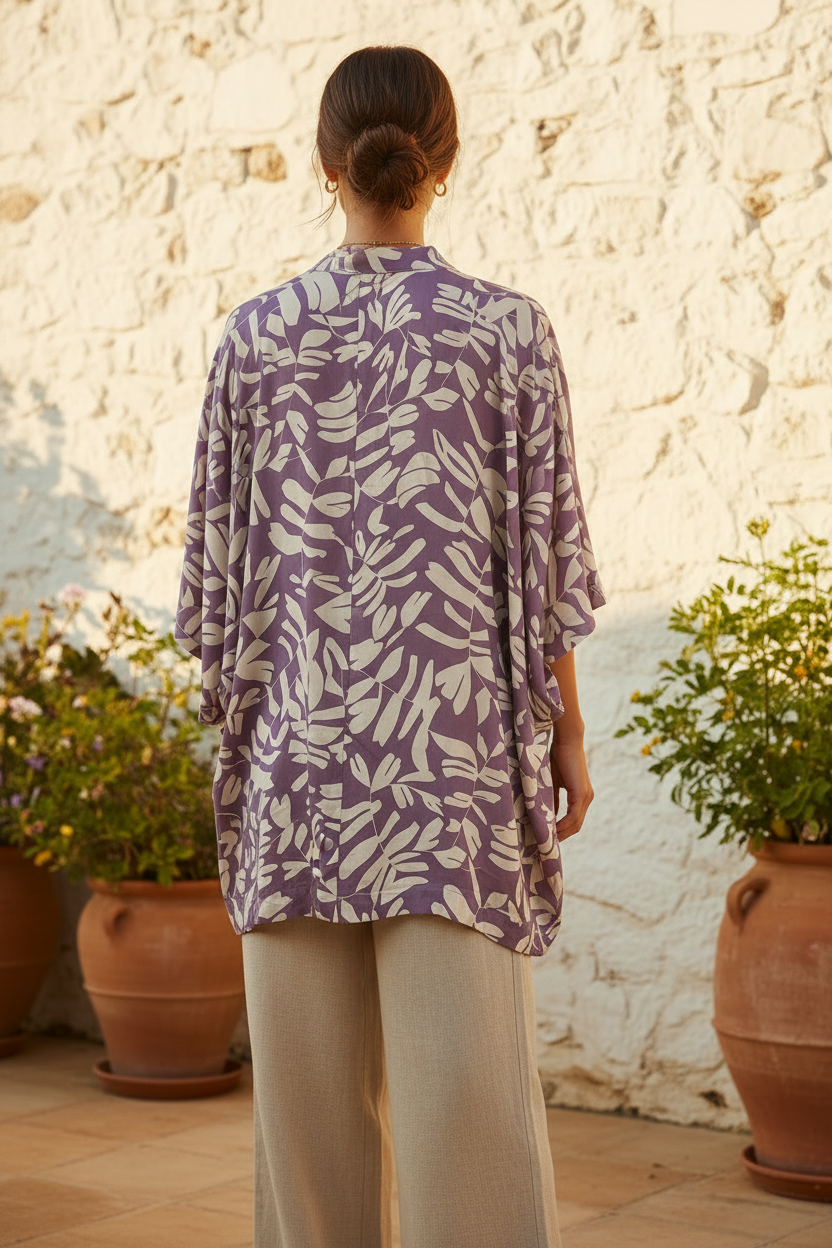Kimono lavender trasera