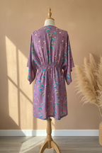 Kimono Lila Floral - Vista Trasera Completa