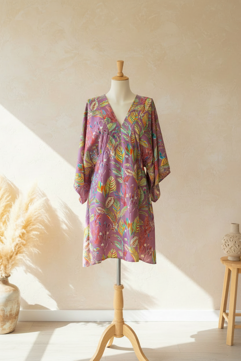 Kimono Lila - Vista Trasera Mismo Set Correcto